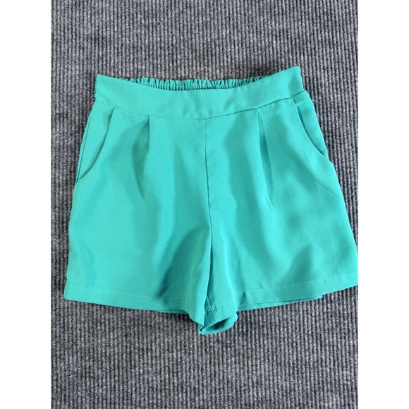 Hudson Gray Pants - HUDSON GRAY Chino Shorts Green High Rise Pleated Elastic Waist Pull On S Women